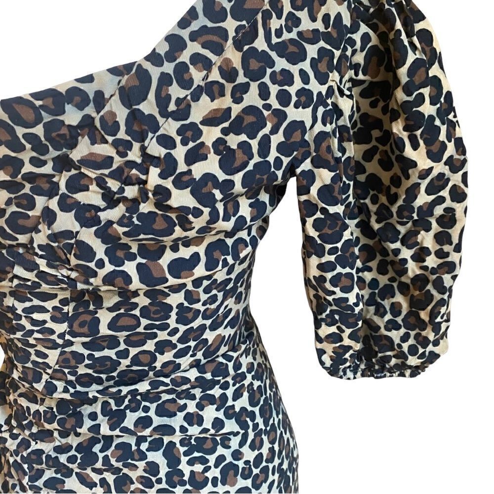 Jonathan Simkhai Leopard Print One Shoulder Dress - Picture 8 of 10